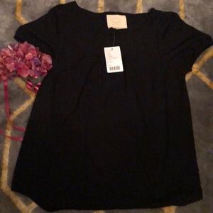 Anthropologie Black Blouse Size 8 NWT